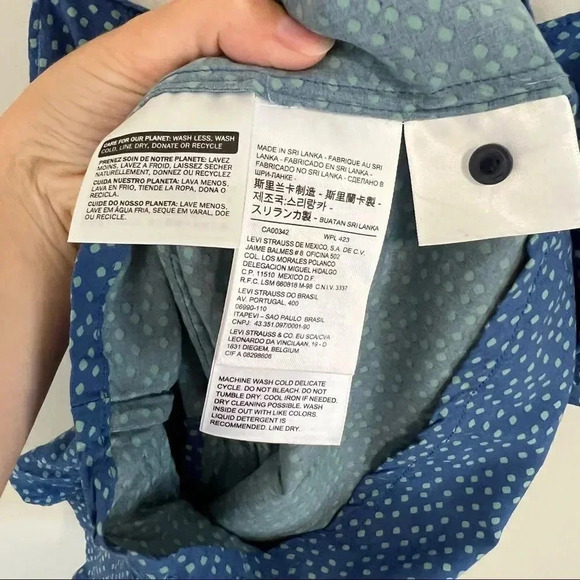 Levi’s Blue Polka Dot  Tie Waist Romper - Picture 9 of 10